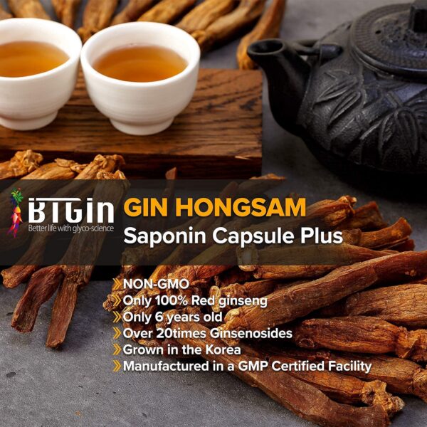 Cápsulas extracto puro de Ginseng Rojo Coreano Gin Hongsam