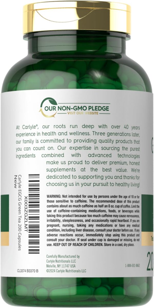 Version 1.0.0 Cápsulas de extracto de té verde EGCG sin gluten Carlyle