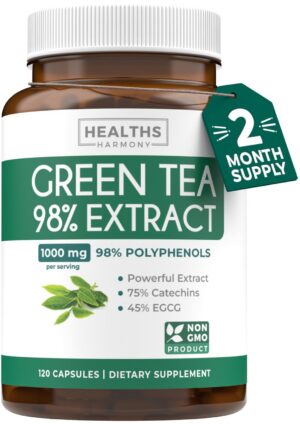 Cápsulas extracto té verde Healths Harmony 120 unidades
