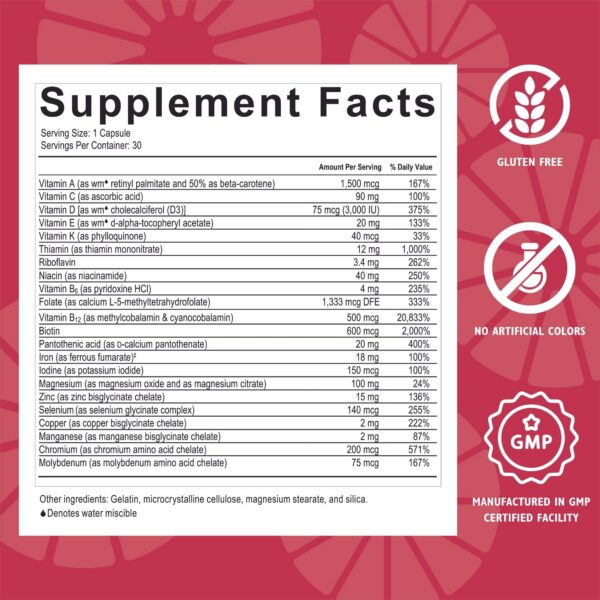 Cápsulas fáciles de tragar CelebrateONE multivitamínico bariátrico