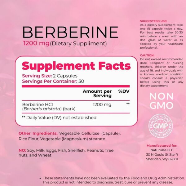 Cápsulas fáciles de tragar sin sabor fuerte suplemento berberina