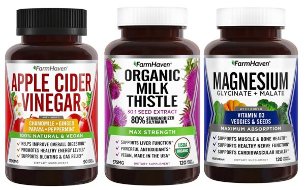 cápsulas farmhaven vinagre sidra manzana con jengibre y magnesio