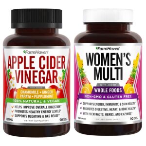 Cápsulas farmhaven vinagre sidra manzana jengibre multivitaminas