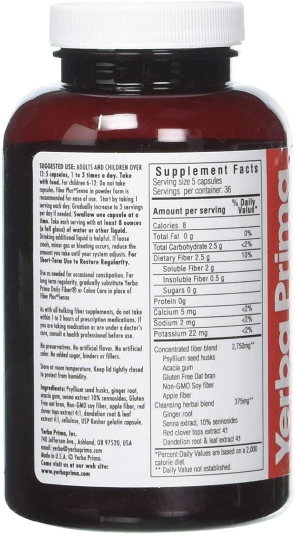 Cápsulas Fiber Plus Senna para limpieza natural del colon