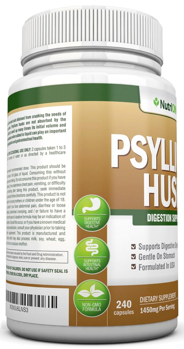 Cápsulas de fibra natural psyllium NutriONN 240 unid