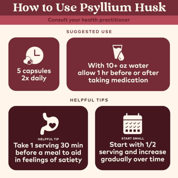 Cápsulas de fibra psyllium aptas para veganos y dietas keto