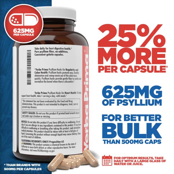 Version 1.0.0 Cápsulas fibra psyllium Yerba Prima 400 unidades pack doble