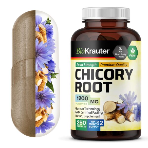 Cápsulas de fibra raíz de achicoria BIO KRAUTER veganas