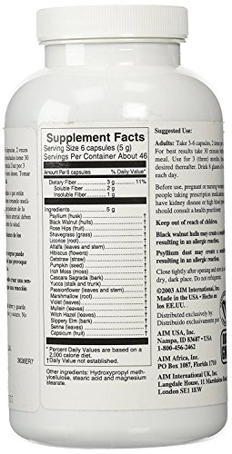 Cápsulas de fibra soluble AIM Herbal Fiberblend 280 unidades