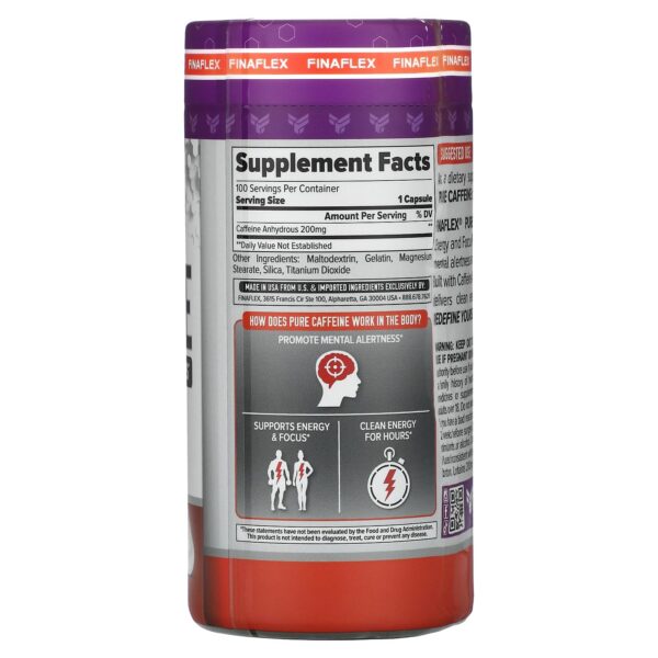 Cápsulas FINAFLEX Pure Caffeine para alerta mental y enfoque