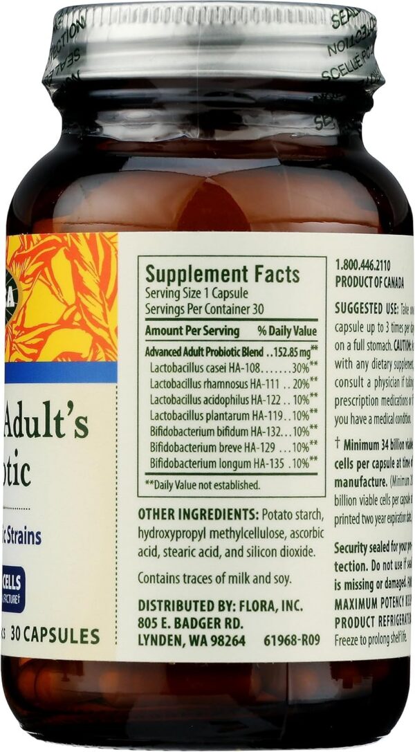 Cápsulas Flora probiótico crudo para adultos mayores