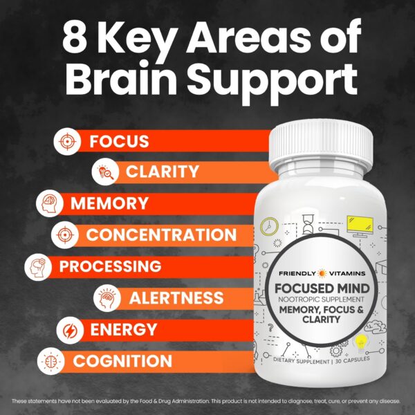 Cápsulas Focused Mind para enfoque y rendimiento mental