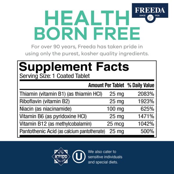 Cápsulas Freeda Complejo B sin ácido fólico 250 cápsulas
