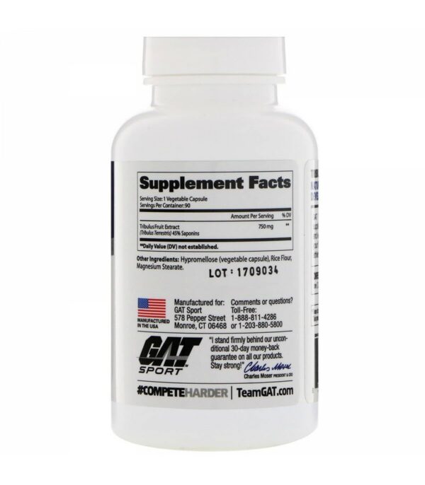 Cápsulas GAT Tribulus suplemento rendimiento deportivo