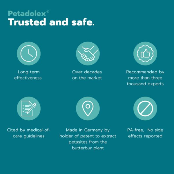 Cápsulas de gelatina con extracto de petasita para migrañas