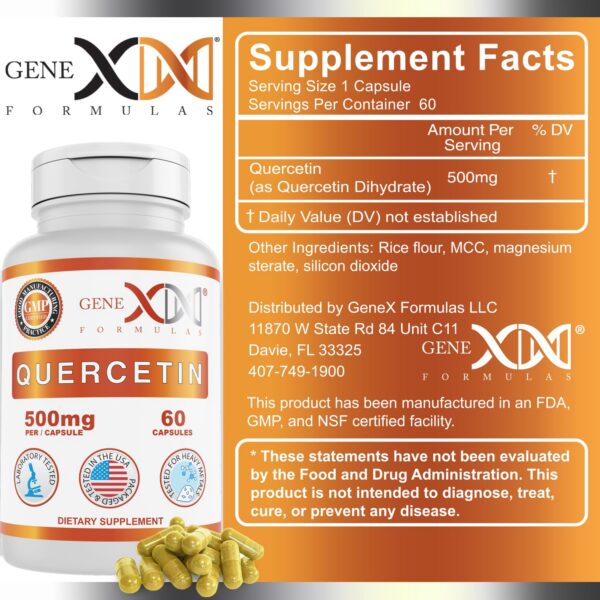 Capsulas vegetales Genex Quercetina 500 mg