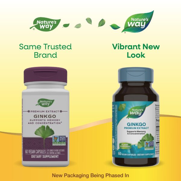 Cápsulas de ginkgo biloba Nature's Way para memoria y concentración