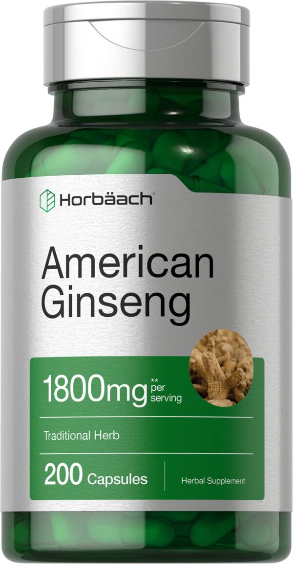 Cápsulas de Ginseng Americano Horbäach 200 unidades