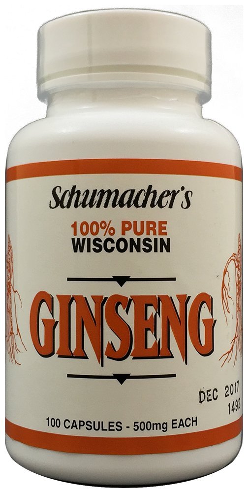 Cápsulas de ginseng americano Schumacher ginseng Wisconsin