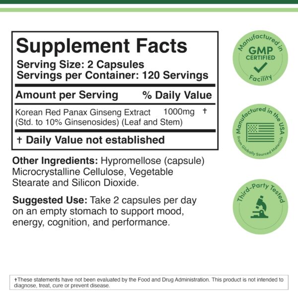 Version 1.0.0 Detalle de cápsulas de ginseng rojo coreano 1000mg Double Wood