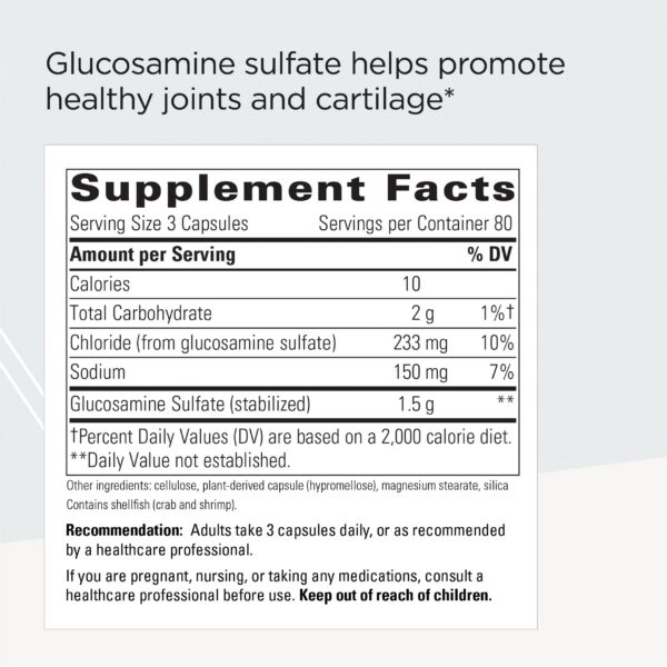 Cápsulas de glucosamina sulfato para cartílago y tejido conectivo