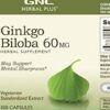 Cápsulas GNC Ginkgo Biloba soporte antioxidante y concentración