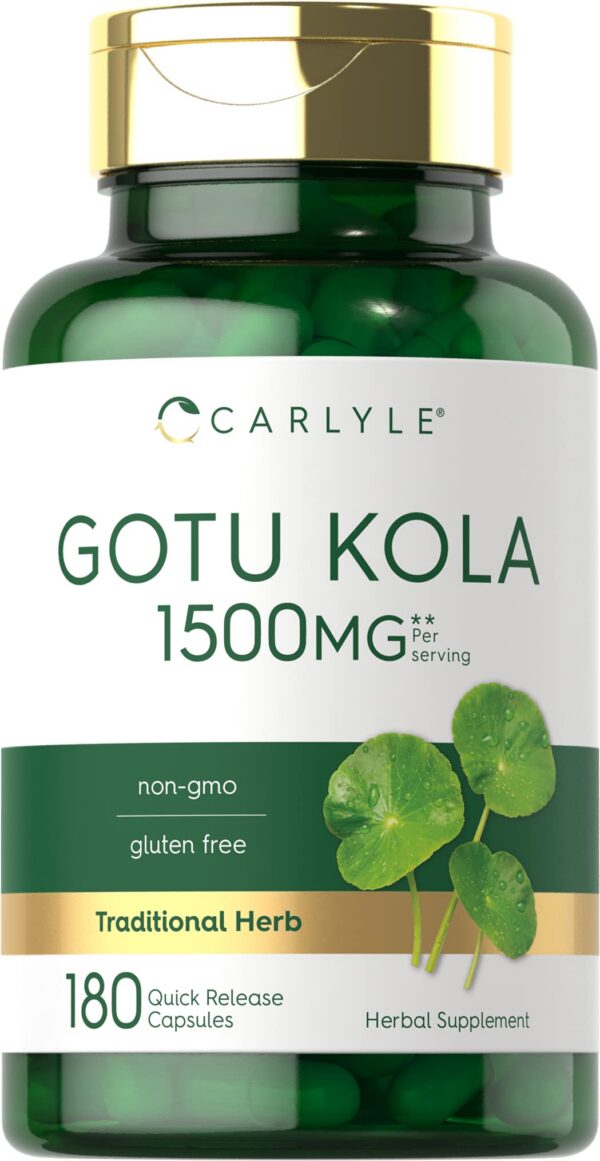 Cápsulas Gotu Kola 1500mg Carlyle botella vista frontal