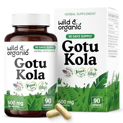 Cápsulas de Gotu Kola Wild & Organic para apoyo cerebral