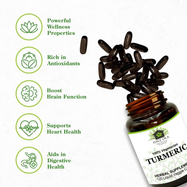 Cápsulas Hale Ola cúrcuma curcumina 95% extracto CO2 supercrítico