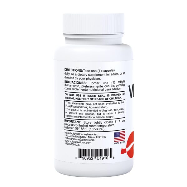 Cápsulas Hallusa Natural vitamina C apoyo sistema inmunológico natural