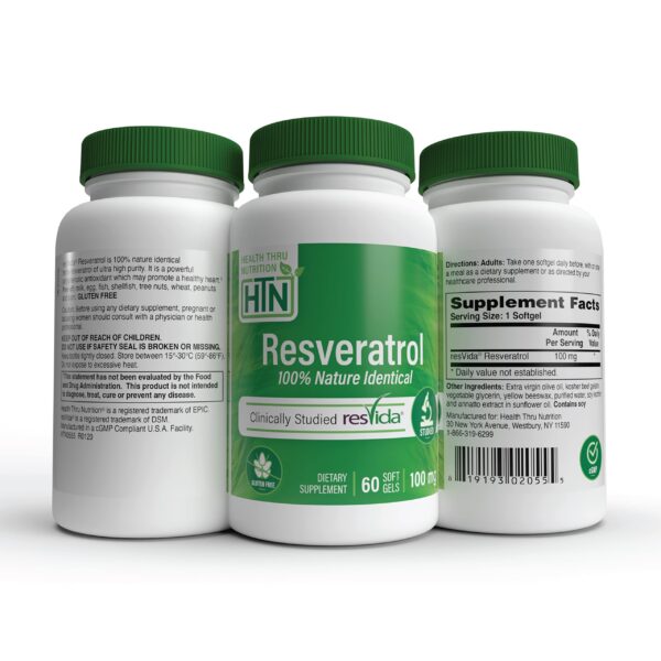 Cápsulas Health Thru Nutrition Resveratrol ResVida para metabolismo