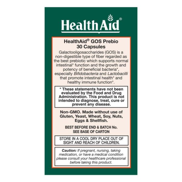 Version 1.0.0 Cápsulas HealthAid GOSPrebio con galactooligosacáridos