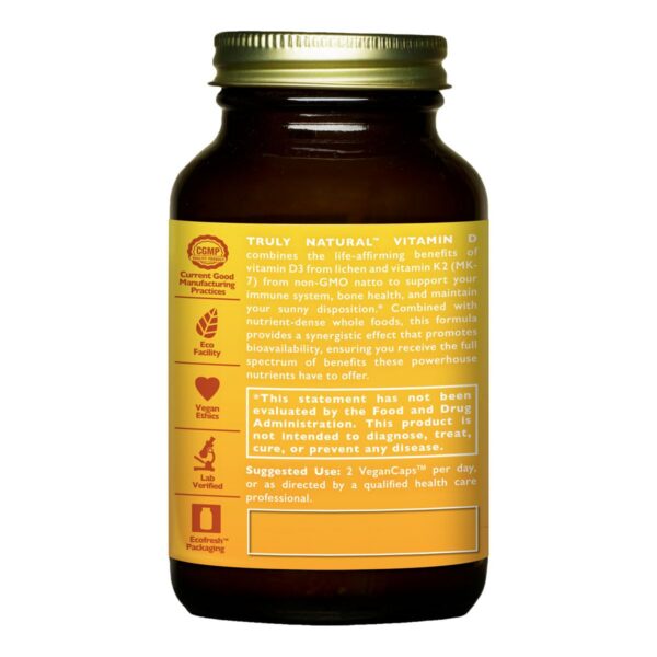 Cápsulas HealthForce SuperFoods vitamina D y K2 naturales veganas