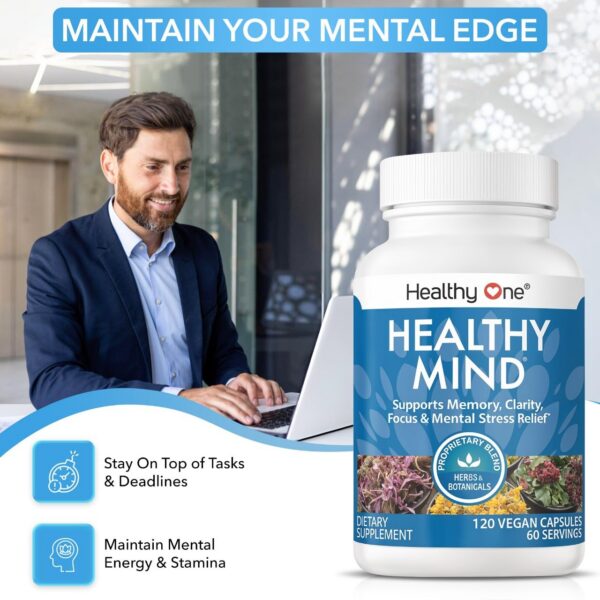 Cápsulas Healthy Mind con ingredientes naturales para mente activa