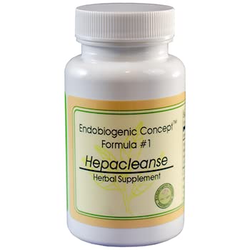 Frasco de cápsulas Hepacleanse con extractos naturales para el hígado