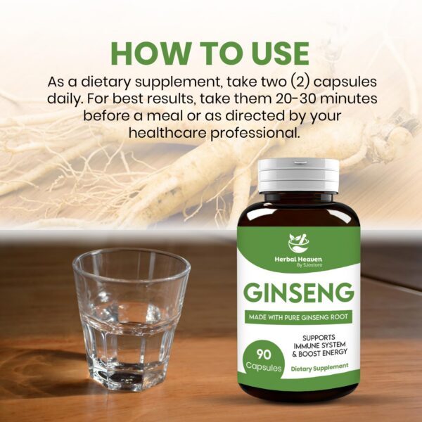 Cápsulas Herbal Heaven ginseng fórmula herbal natural