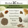 Cápsulas Herbal Roots mezcla hongos orgánicos para energía y salud