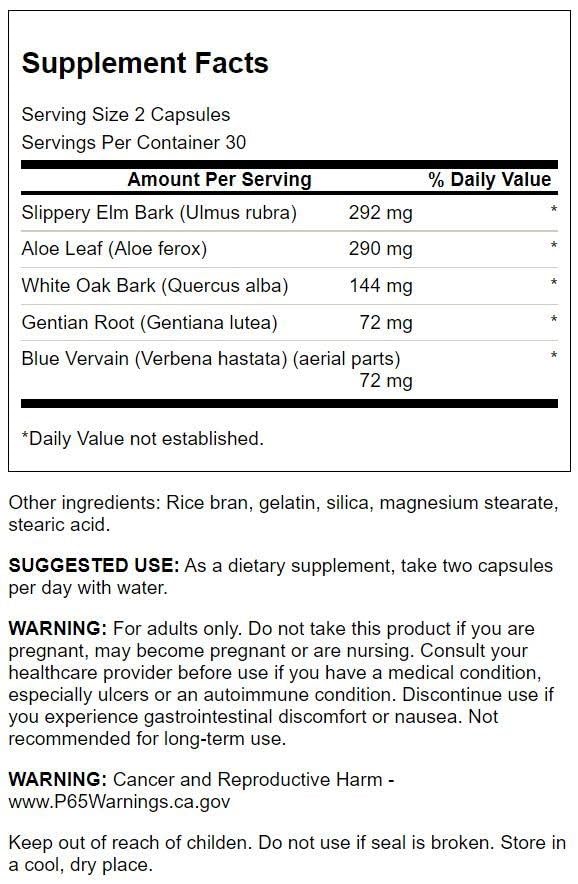 Version 1.0.0 Cápsulas herbales Swanson para salud digestiva y soporte colon