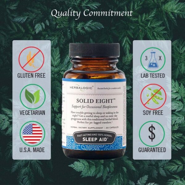 Cápsulas Herbalogic 8 hierbas ayuda para sueño acción rápida