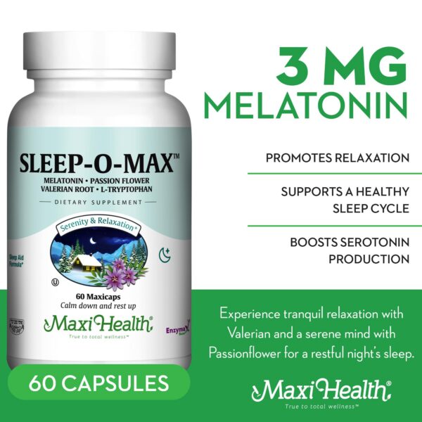 Cápsulas herbaria sueño Maxi Health Sleep-O-Max 60 unidades