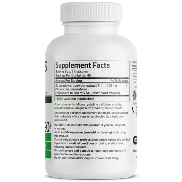 Capsulas de hierba de san juan de Bronson 700 mg extracto 7 a 1