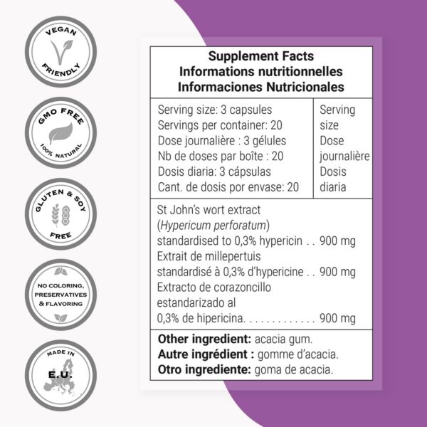 Cápsulas de hierba de san juan para bienestar emocional Supersmart