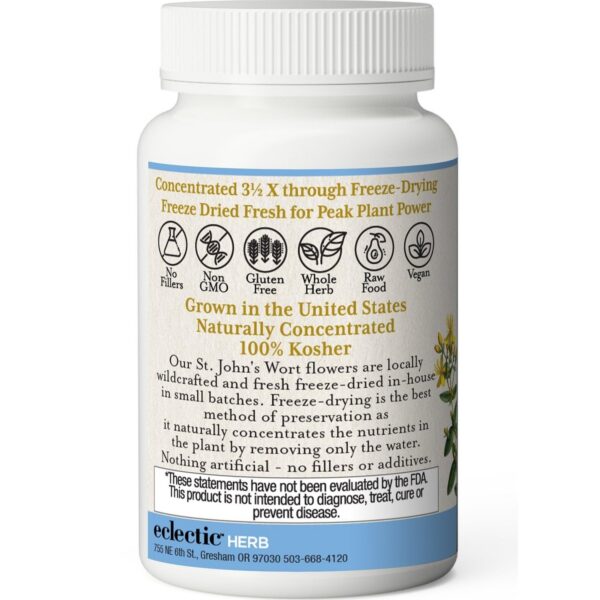 Cápsulas de Hierba de San Juan Eclectic Institute para estado de ánimo