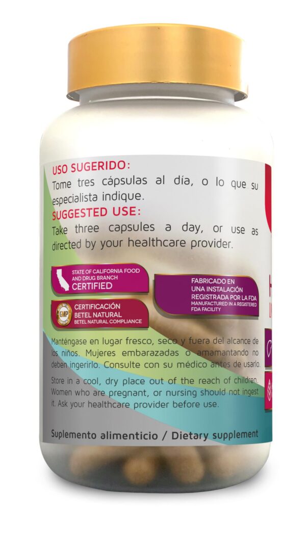 Cápsulas Higadetox ingredientes naturales para hígado sano