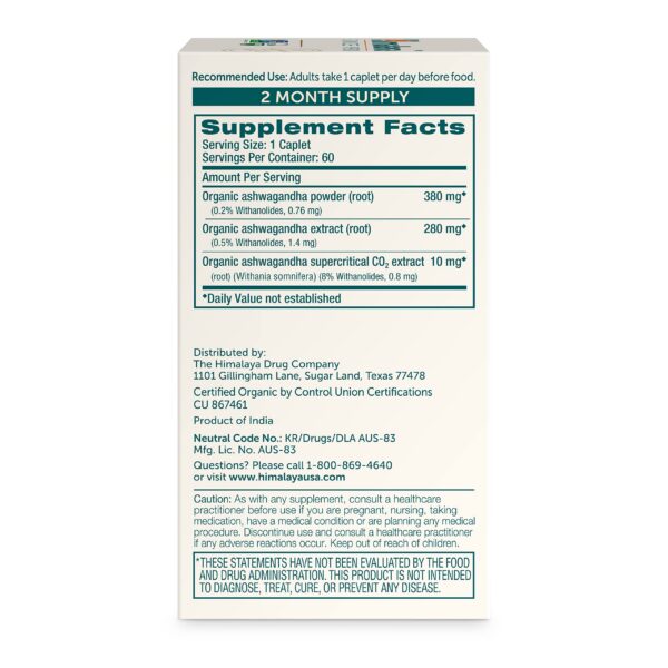 Cápsulas Himalaya Ashwagandha para estrés y energía