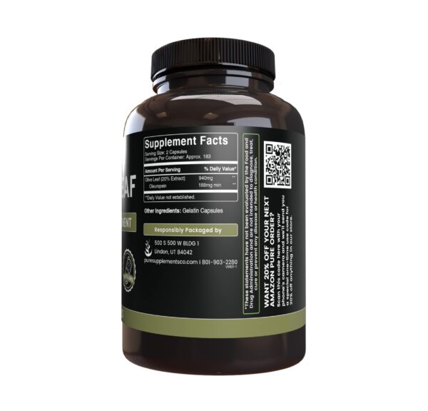 Cápsulas de hoja de olivo para suplemento natural