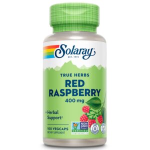 Cápsulas de hojas de frambuesa roja SOLARAY 400 mg