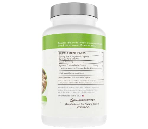 Cápsulas de hongo Agaricus Blazei para salud inmune