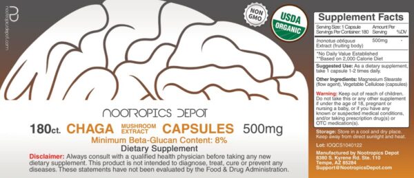 Cápsulas de hongo Chaga para suplemento natural de salud