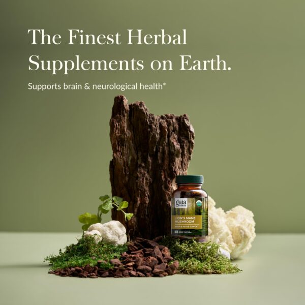Cápsulas de hongo melena de león veganas Gaia Herbs